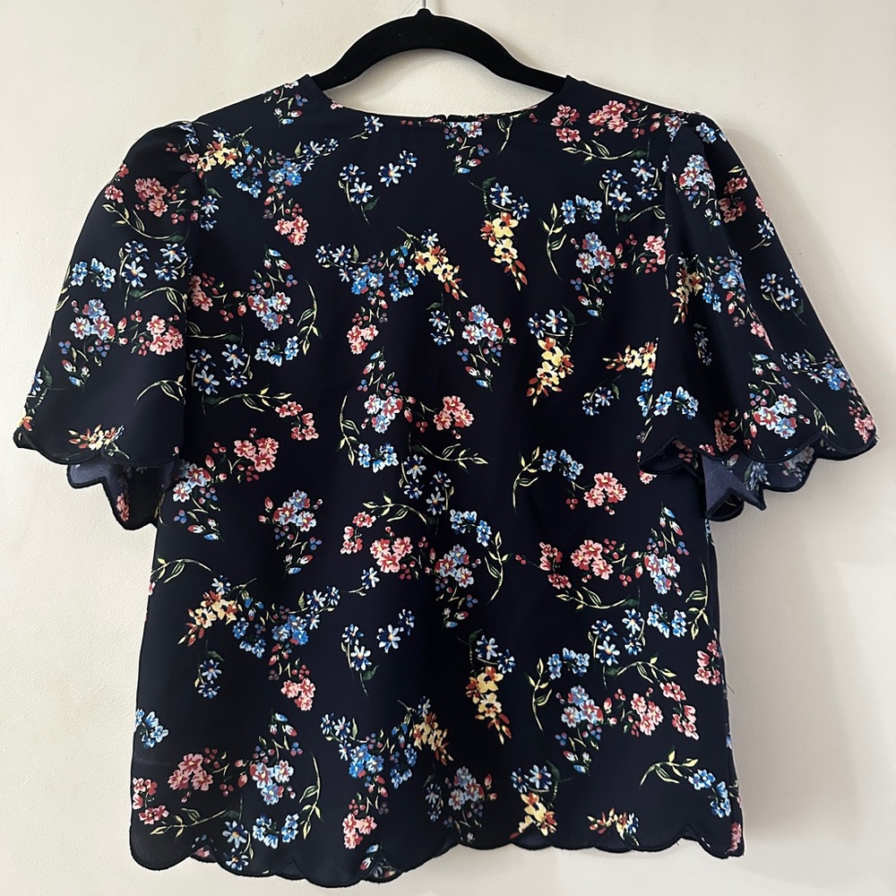 Express Navy Floral Blouse